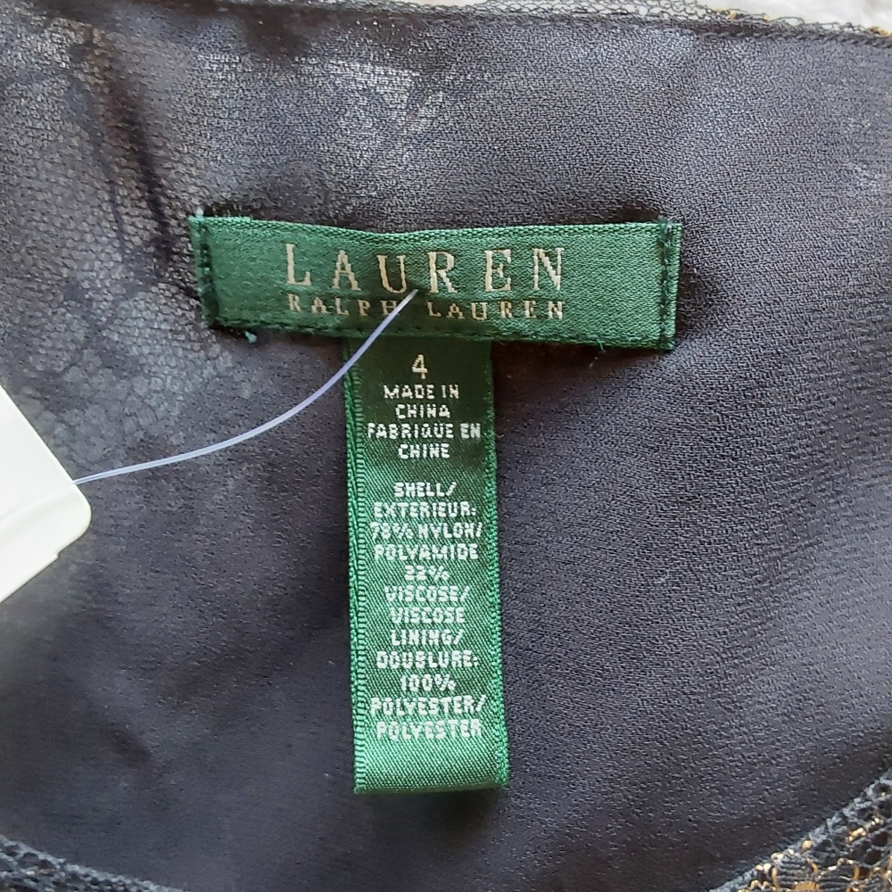 Ralph Lauren gold and black lace shell nwt - Picture 3 of 5